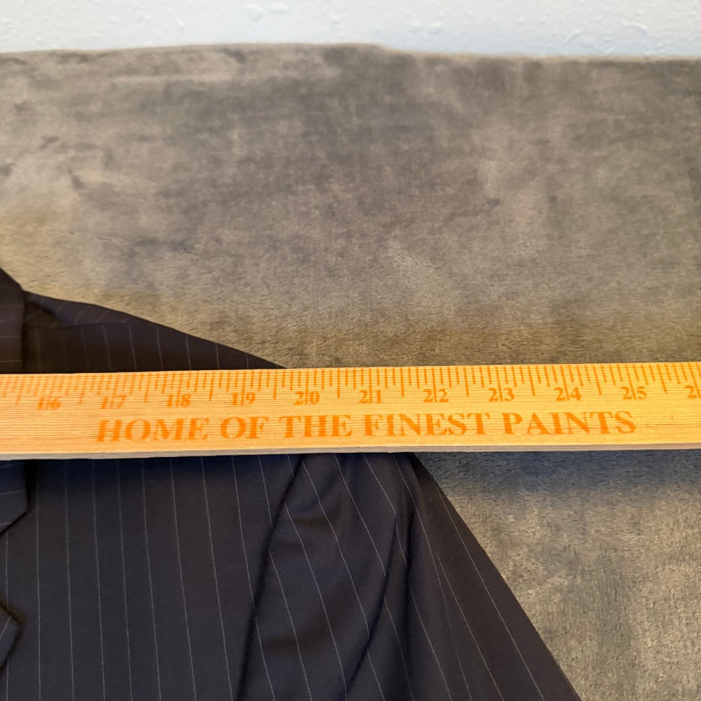 Hart Schaffner Marx Gold Trumpeter Suit Jacket Mens 50 R Navy Pinstripe Wool - Picture 6 of 10